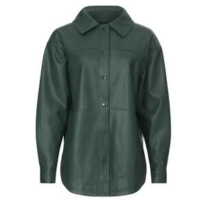 Love, Whit by Whitney Port Faux Leather Shacket in Green, Size L​